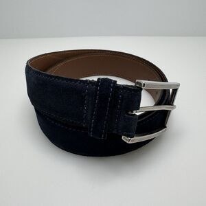 Allen Edmonds Suede Avenue Dress Belt Navy 1015607 Men’s Size 32 USA